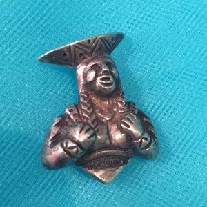 Antique Native American Pin Brooch Colonial Style